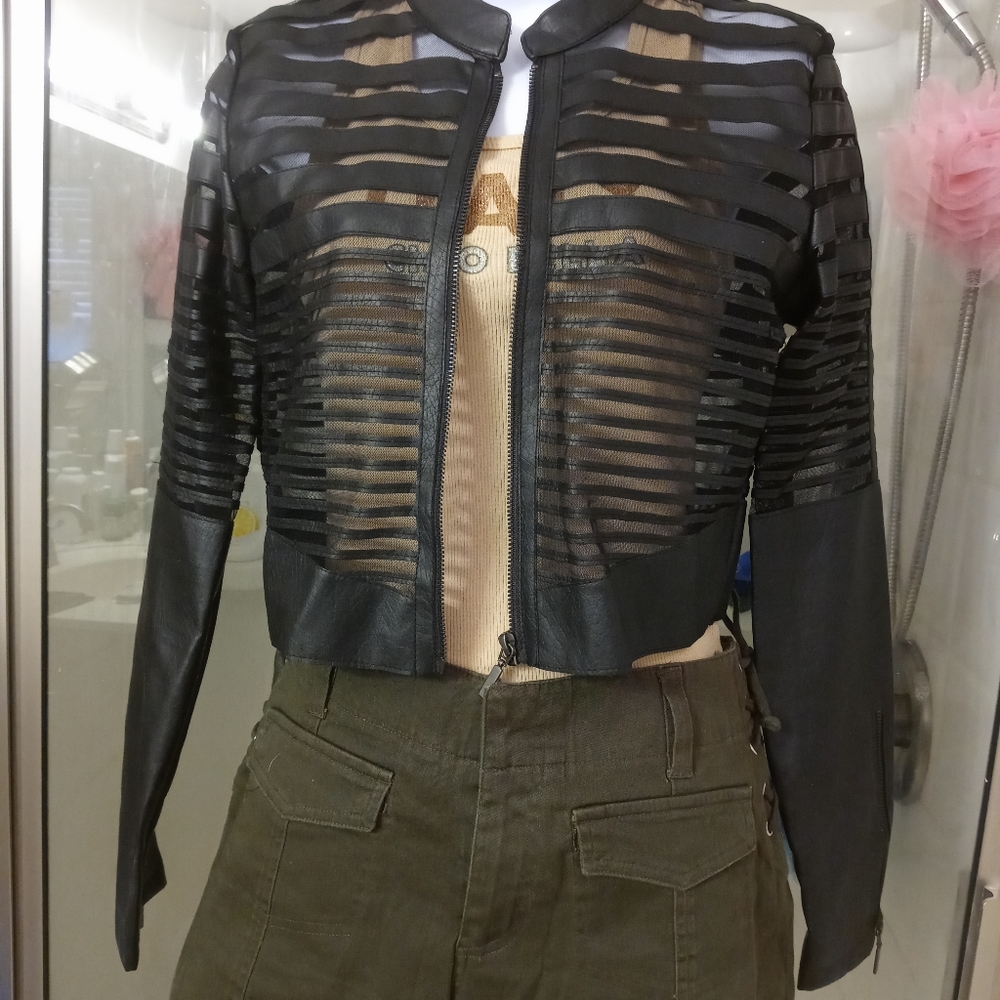 Pleather jacket size Med.